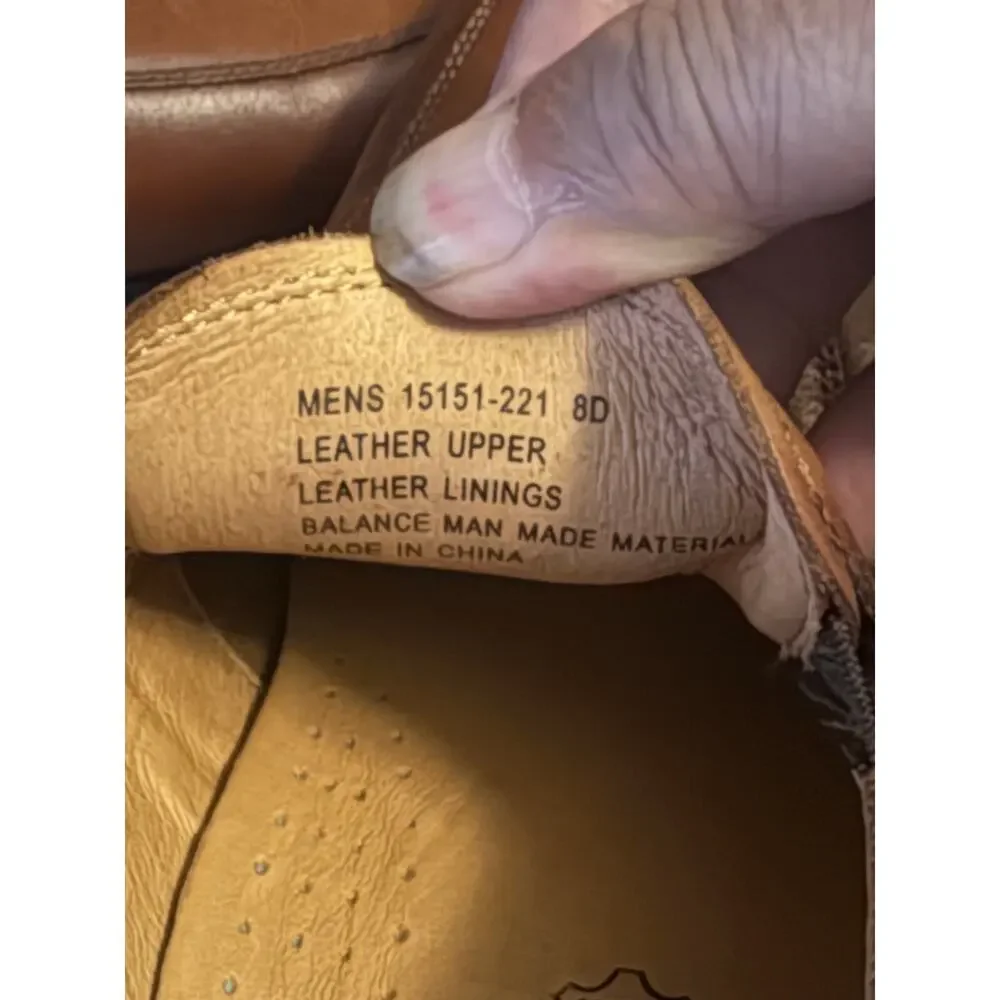 Florsheim Men’s Cognac Leather Modena Moc Toe Shoes Size 8D